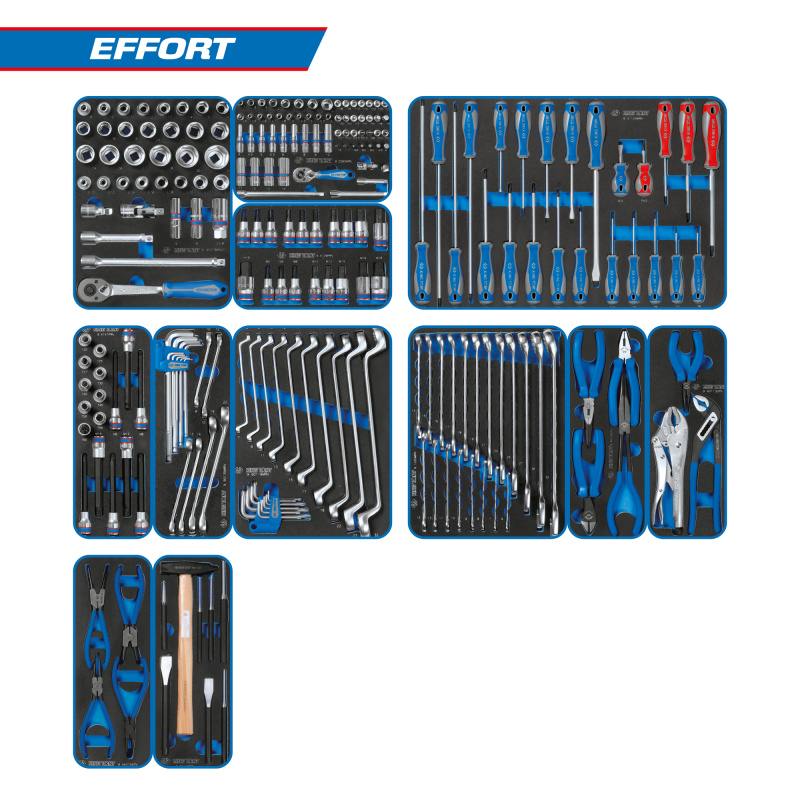 KING TONY Набор инструментов для тележки, 12 ложементов, 235 предметов  934-235MRVD