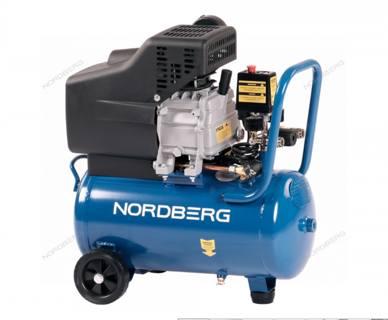 Компрессор поршневой, 220 В, ресивер 24 л, 240 л/мин NORDBERG NCE25/241