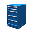 Тумба верстачная с 5 ящ., и ц/замком, с напр. на развернутом подшипнике 01.405R-5015 синий